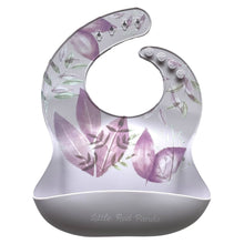 Load image into Gallery viewer, Silicone Baby Bib - Lilac Fields - Little Red Panda
