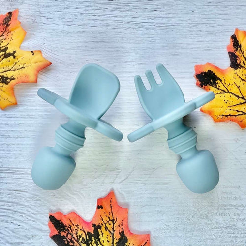 Silicone Cutlery - Blue - Little Red Panda